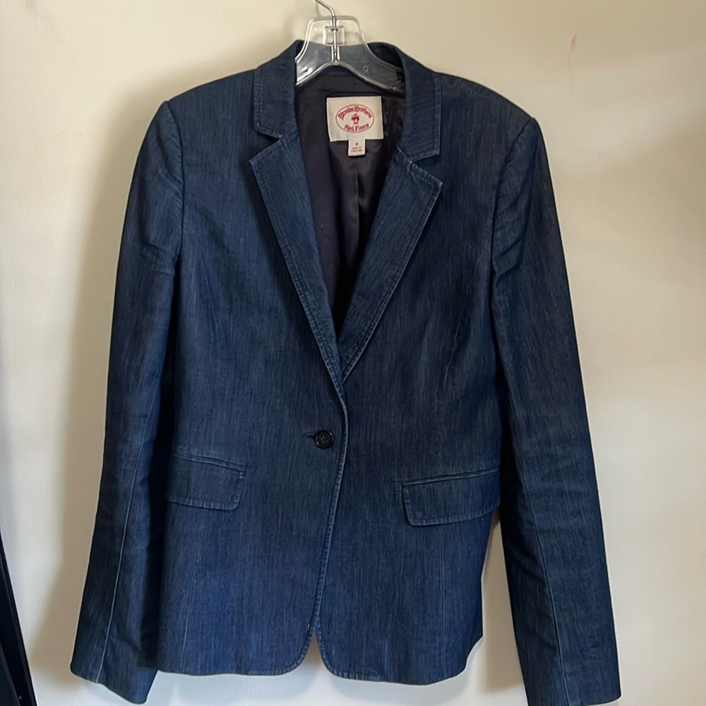 Brooks Brothers Dark Blue Denim-Style Blazer